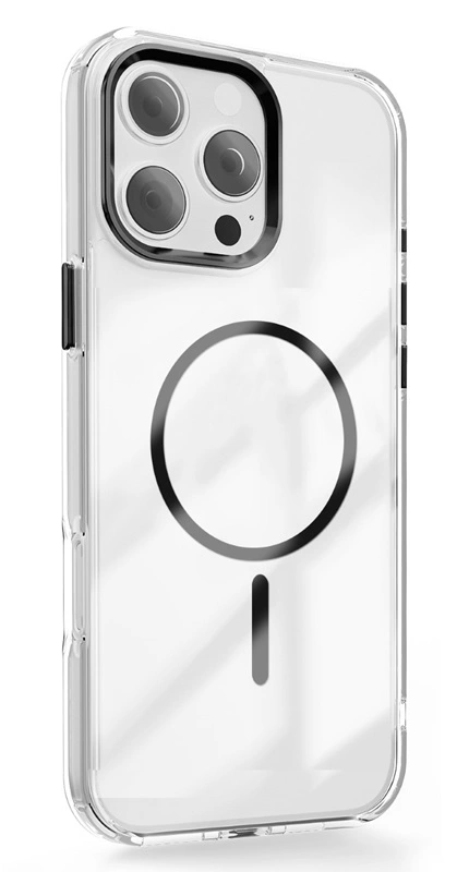 Smart iPhone 17 Pro Max skaidrus MagSafe dėklas, juoda, 1 nuotrauka